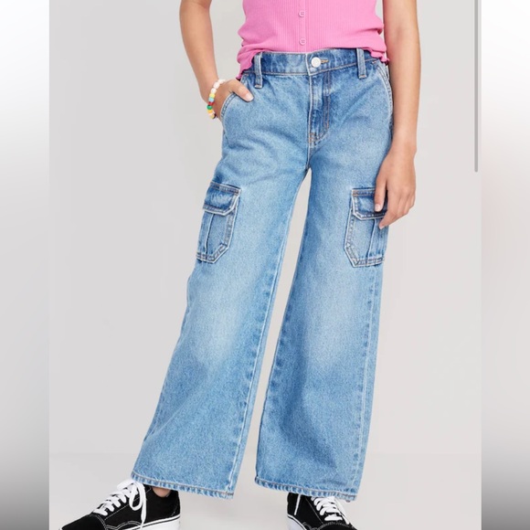 TEEN WIDE LEG CARGO JEANS - Picture 1 of 1